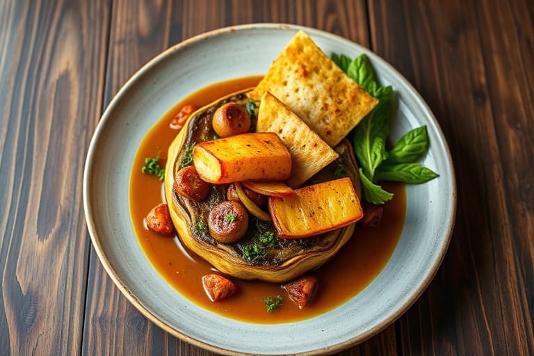 Searsest bryst av Moulard-and på potetgalette à la d'Artagnan