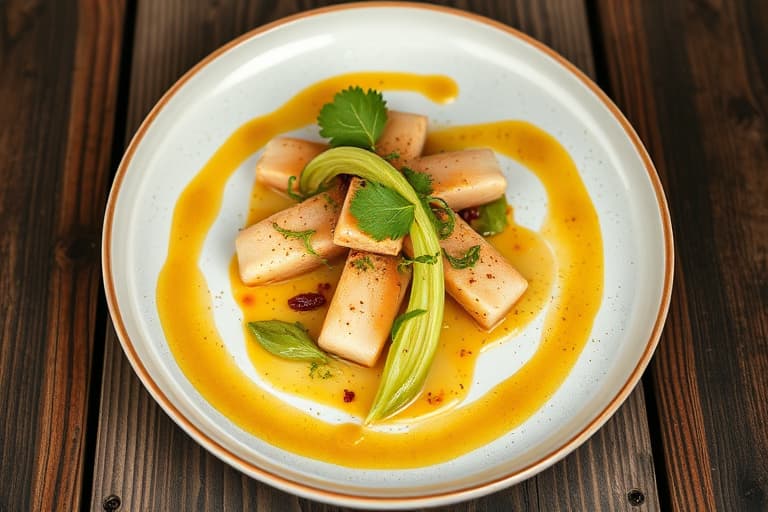 Fennikel, endive og frisée med Castelvetrano-oliven, sjalottløk og sitron