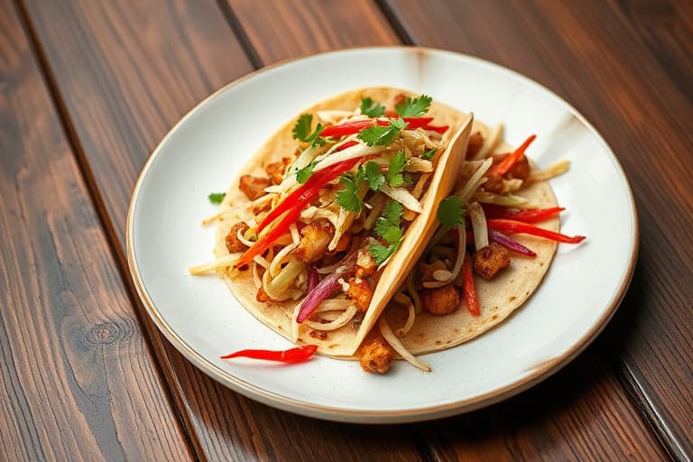 Koreanske biff-bulgogitacos med kimchéslaw