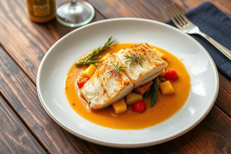 Christinas pekannøtt-omvendte potetgull-tilberede snapper med honning-sennepsmajones