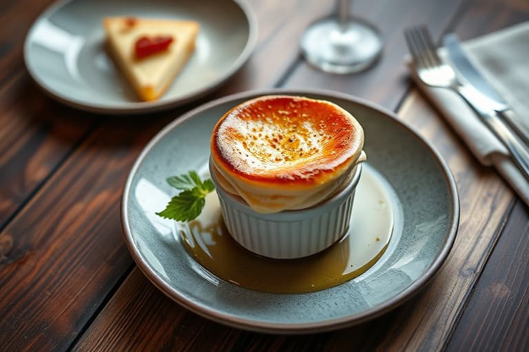 Aprikos soufflé med vaniljerom og pisket krem