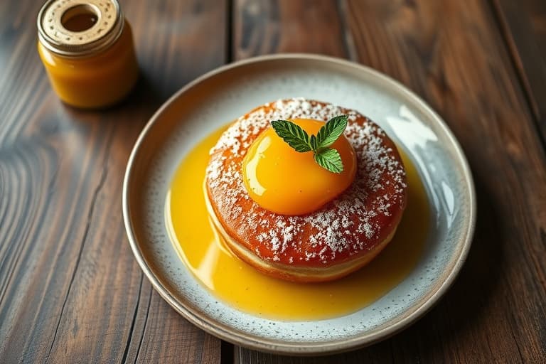 Fullkorns honningdoughnuts med aprikosgelé