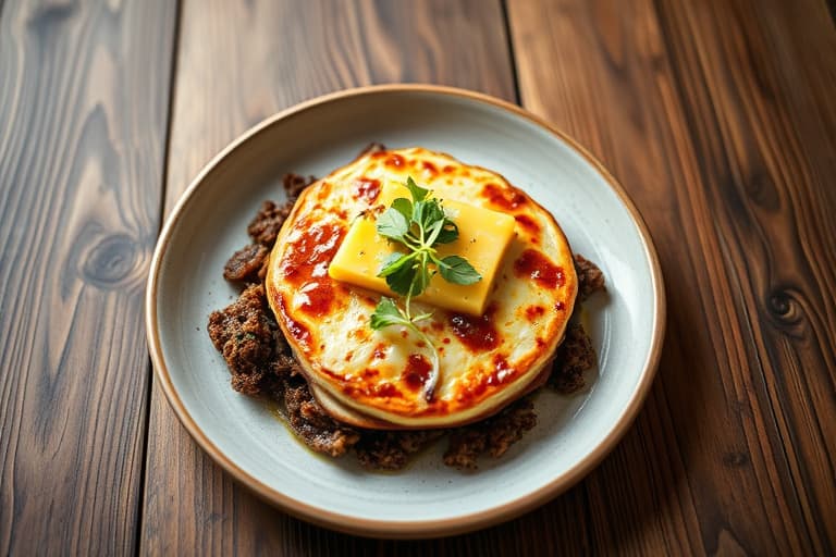 Røkt skinke, Gruyère og karamellisert løkfrittata