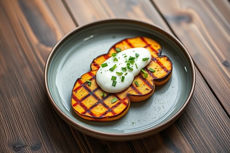 Grillede squashspyd med jalapeño-yoghurtdipp