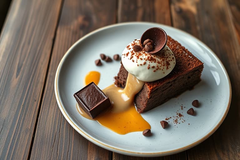 Sjokoladekake med fudge, dulce de leche, sjokoladefyll og chilipaprikaswiss-meringue-smørkrem