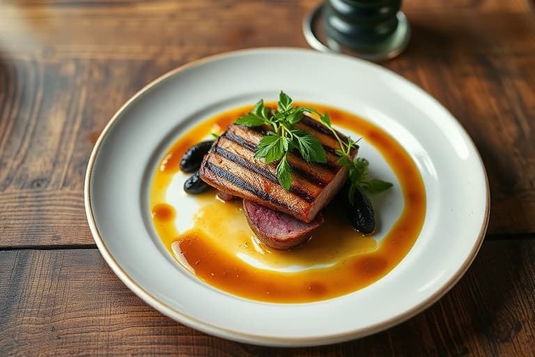 Sjette Motorens grillede reker med Tasso-skinke, svarte øyne-bønner og sherrysmørsaus