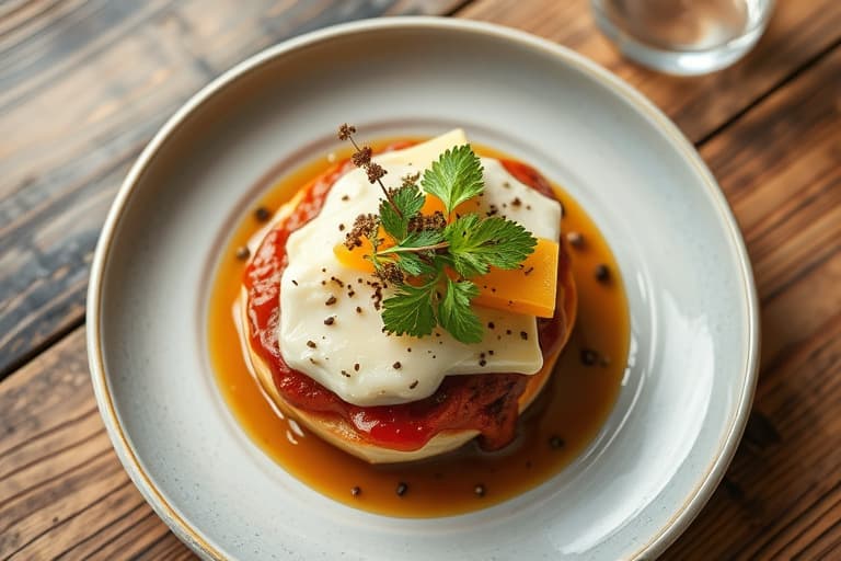 Biffsmørbrød med svart pepper, lagret cheddarost, horseradish-majones og vannkresse
