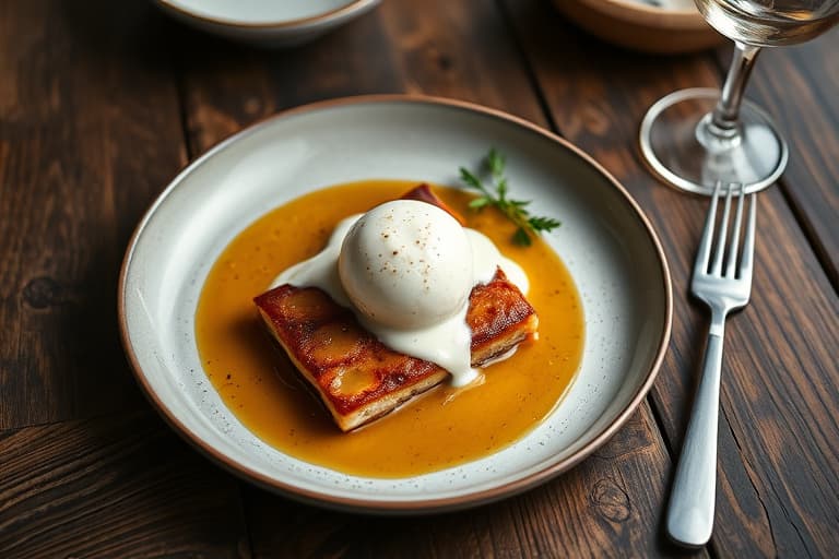 Svinefilet med sennepskrust, sennepssaus og selleri à la mode