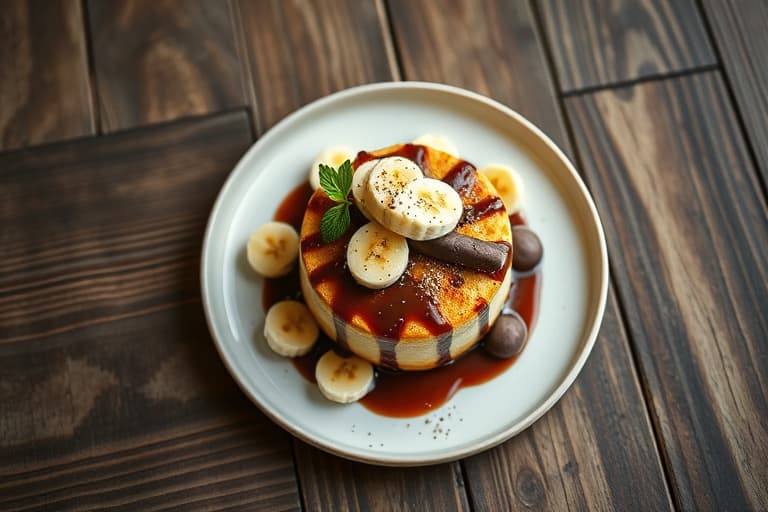 Banan- og sjokoladechip-soufflé