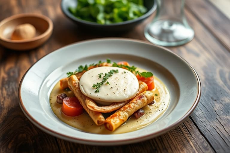 Linsedip og ertepuré med ovnsbakt hvitløksnan