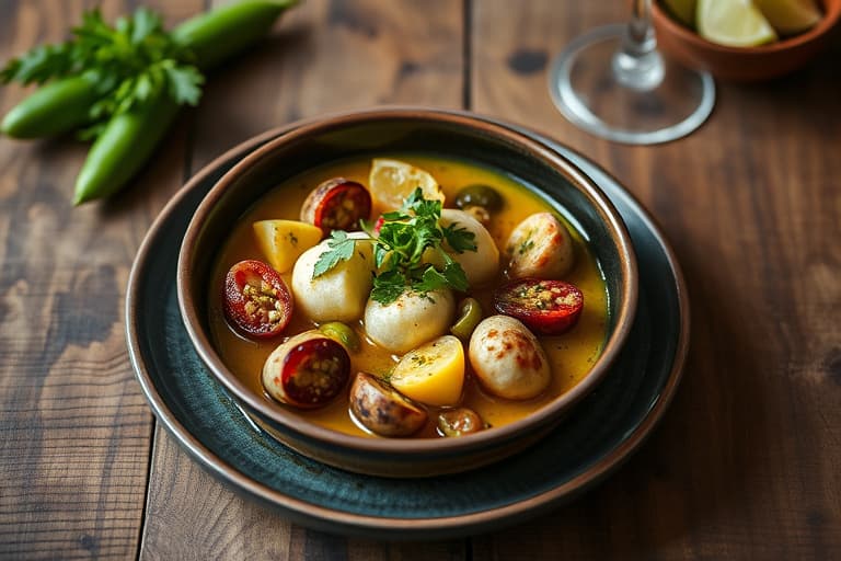 Ild og is, fersken- og jalapeñosuppe  
Iskåler med sukkerspinn