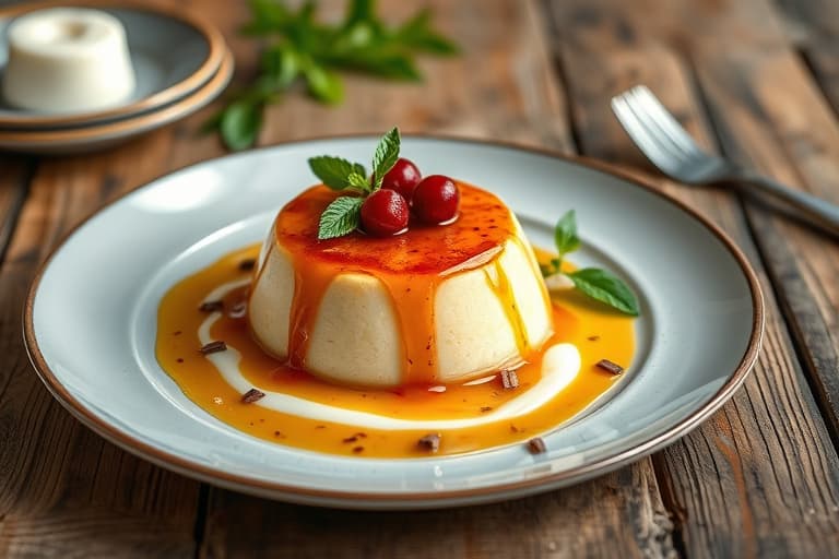 Granateplegelé, yoghurt og parfaiter