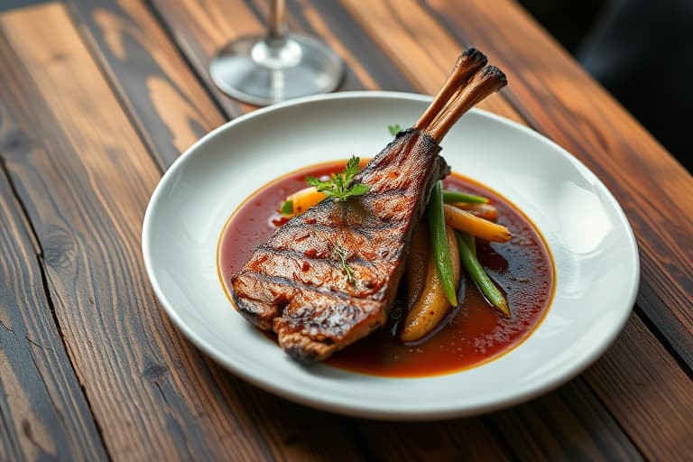 Duck à la plancha med blodappelsinsaus