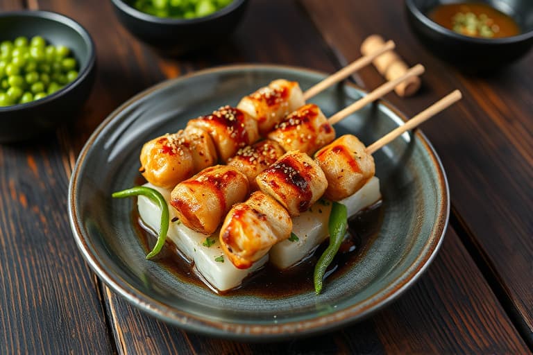 Japansk stil barbecue-fest: Kylling yakitori, biff med ingefær og soyasaus, 5-spice og sesamstekt ahi