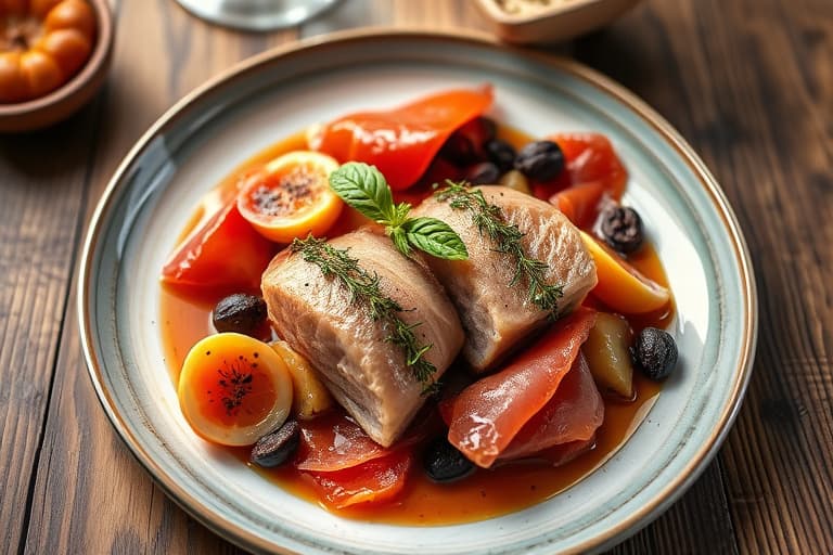 Grillet vaktelbryst innpakket i prosciutto med svarte trumpet-sopper, baby-løk, ertebånd og safran-nudler