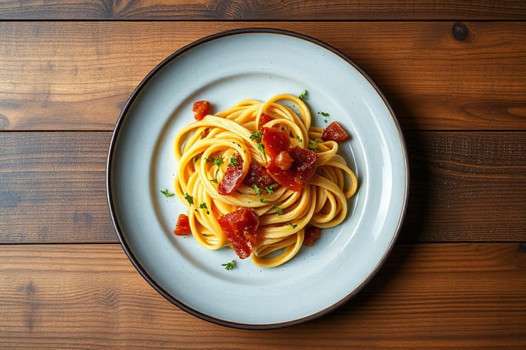Pasta med ferske favabønner og pancetta