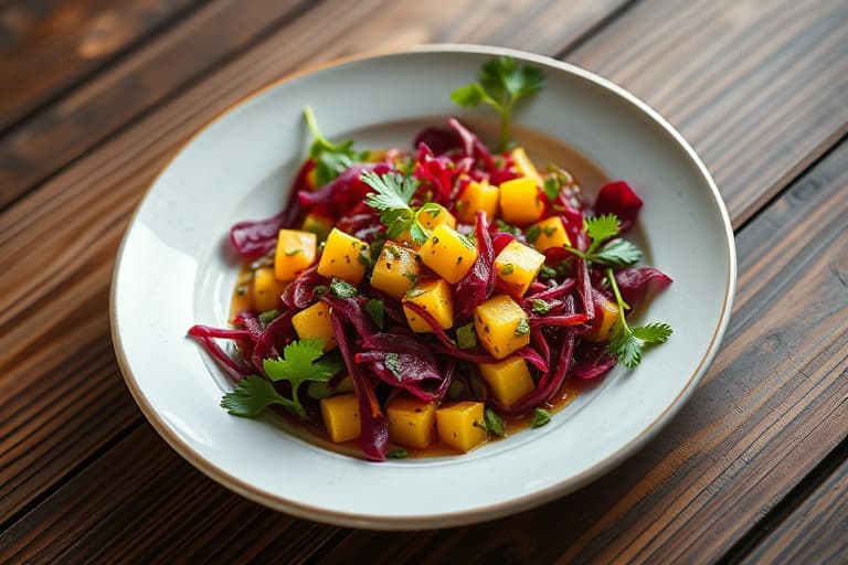 Radicchio- og grønn mangosalat