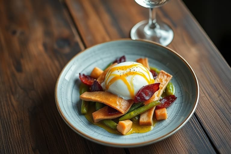 Potetgullkyllingstriper og bakte poteter à la mode