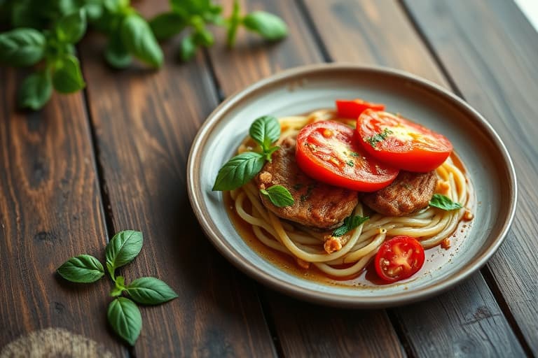 Sommerlig tomatsuppe med basilikum og krutonger