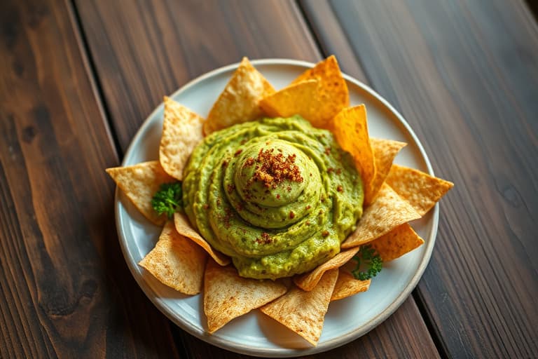 Ristet maisguacamole med cumin-duftende tortilla-chips (Sørvest-snacks)