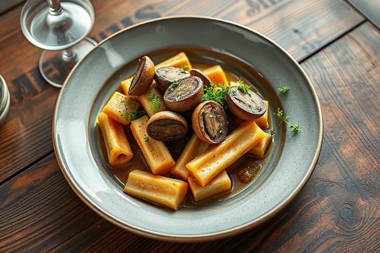 Grønne bønner og portobellosopp sautè