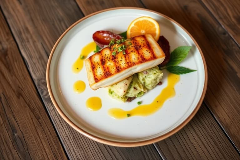 Rosmarin- og hvitløksstekte kalvesteiker med grillede sopprelish og grillede artisjokker