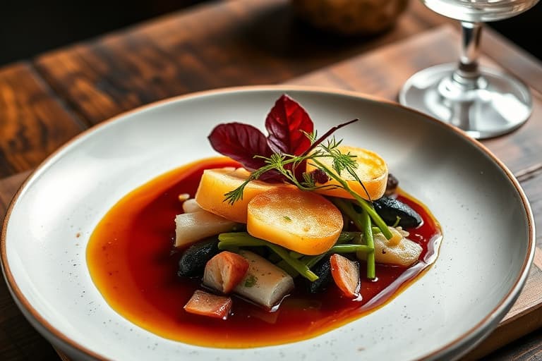 Ristet balsamico-kylling med horseradishskum, eikenøttkål med gresskarkjerner, brun ris