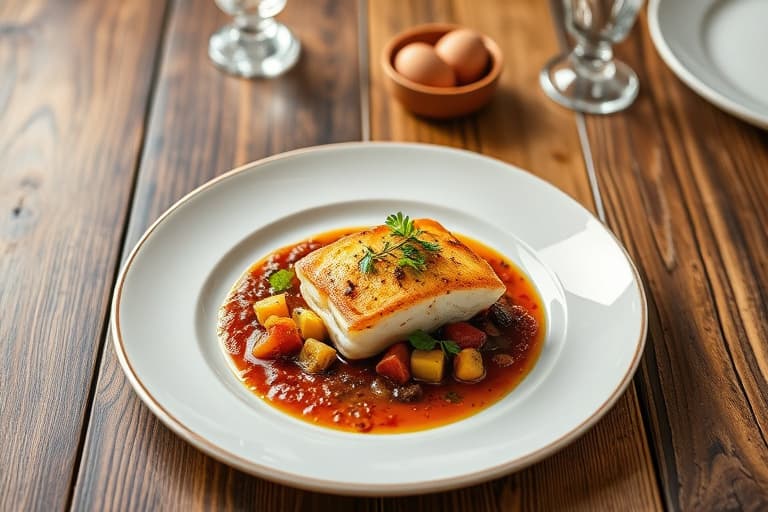 Pannestekte diver-hellefisk med potet- og sellerirotpuré og brunet smør