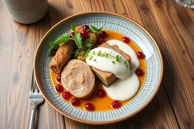 Karrébelagt lammelår med granateppraita