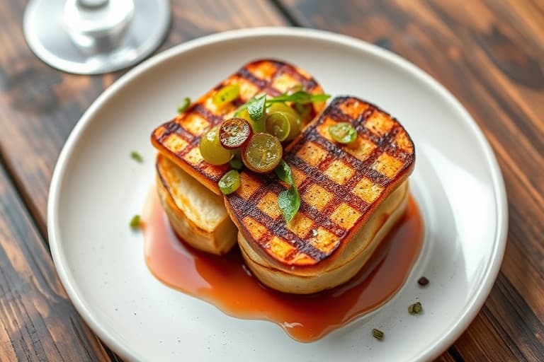 Mini grillede Gruyère- og skinke-sammies med cornichons