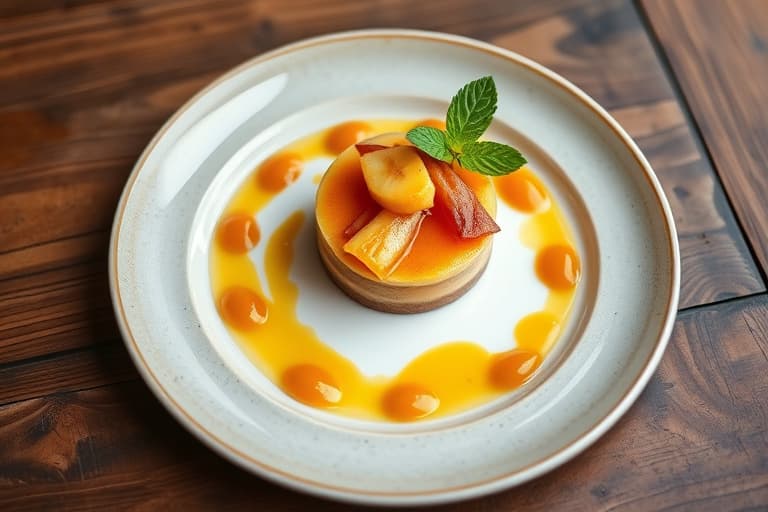 Flamberte ananas med krem brûlée