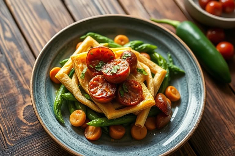 Jalapeñofylte krøllete pølser