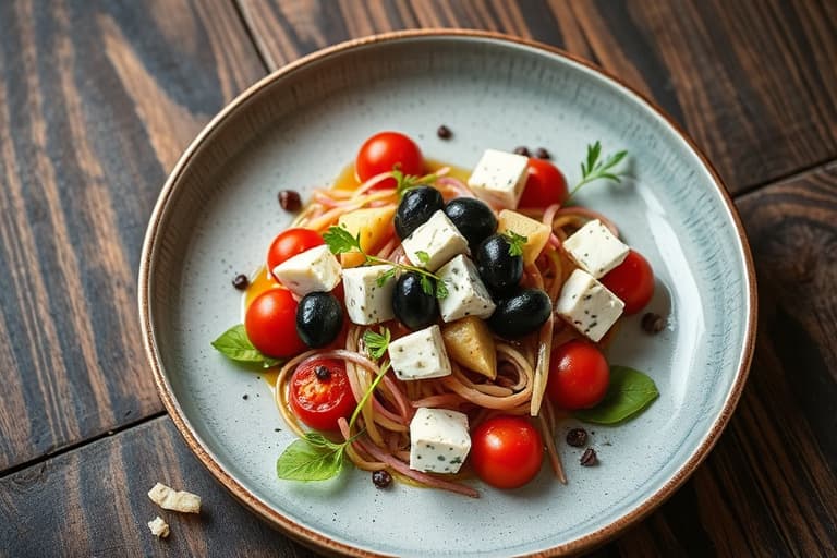 5-ingredienser stekt kylling og brokkoli rabe med svarte oliven, soltørkede tomater og feta