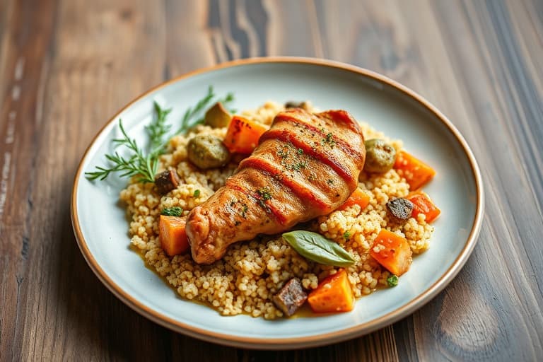Karrégulv med couscous i bakepapirpakke