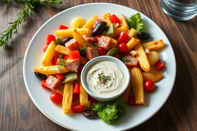 Crudité-tre til jul med rømme- og gressløk-dip