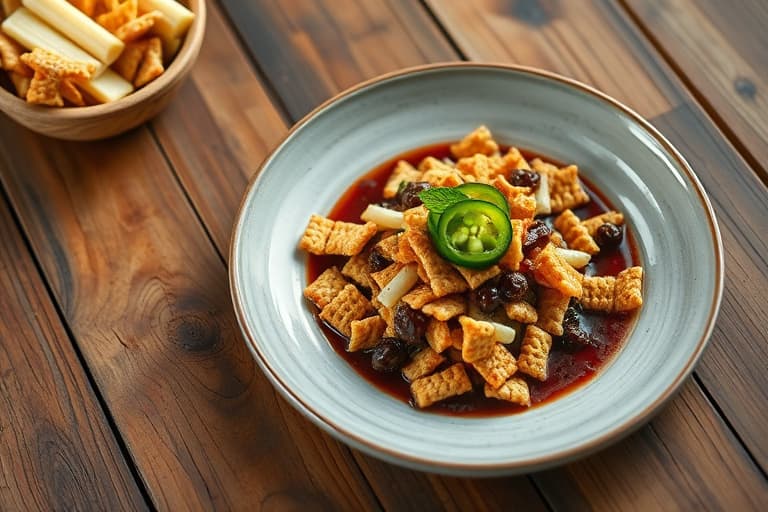 Sprø stekt Kellogg's® Crispix®-skinke med svartbønnepuré og syltejalapeños