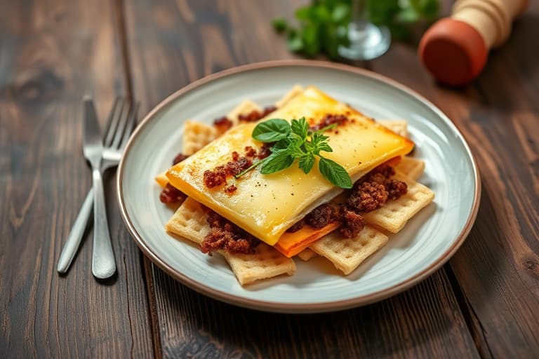 Gruyère- og Cheddar-Frico med ruccolasalat