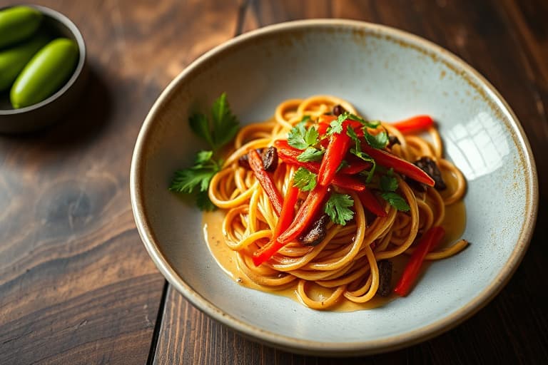 Kylling- og grønn chili-straws med jalapeño-honningdip