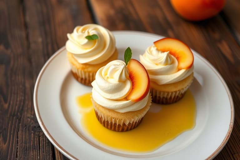 Peachés 'N Cream Cheesecake Cupcakes