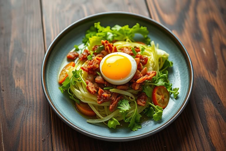 Frisée Lardons med posjerte egg
