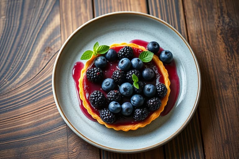 Stikkord: Gooseberry-Blueberry Tartlettes
Gresk: Tarteletter med stikkelsbær og blåbær