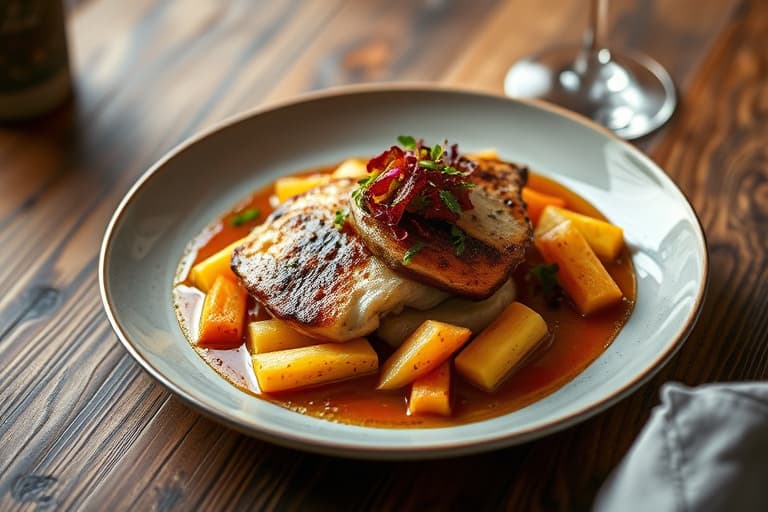 Grillet kveite med ricottabønnpuré