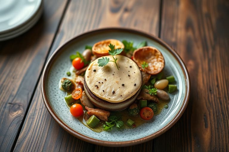 Landpâté med ristet brød og syltede druer