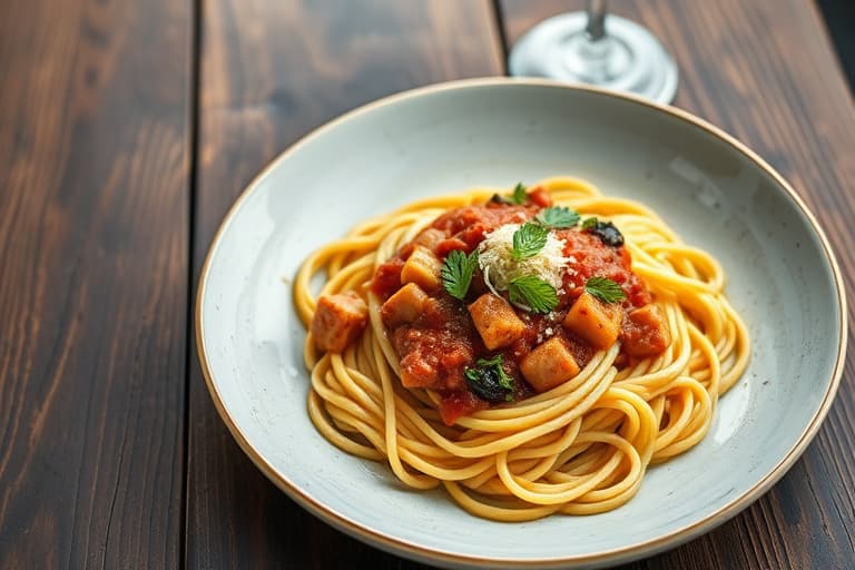 Hovudråd og pølsaragù med fullkornsspaghetti