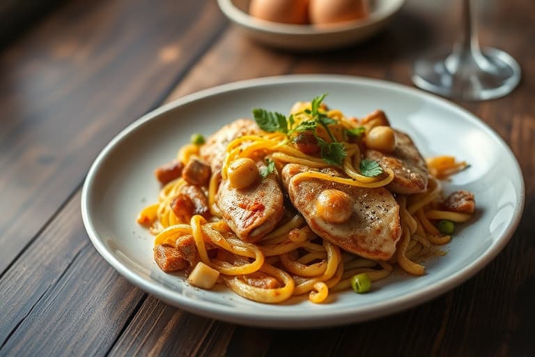 Kylling- eller kalkun-Tetrazzini