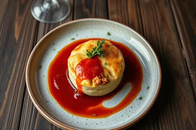 Ristet kokos-souffléer med rubinrød tranebærsaus