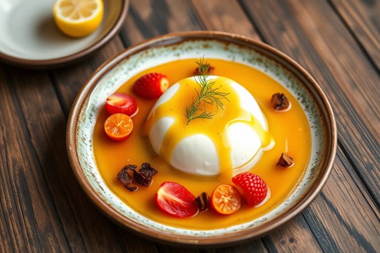 Sitronmascarpone-brûlée-terter med bringebærsirup