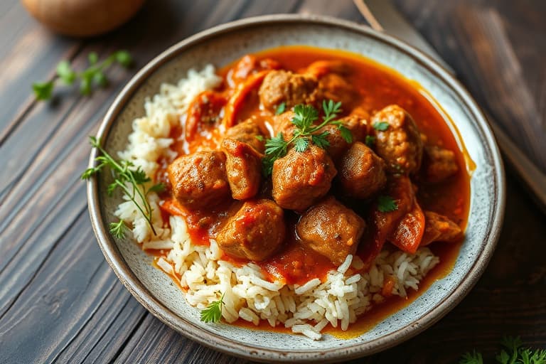 Svinekjøtt- eller lammekarré Vindaloo