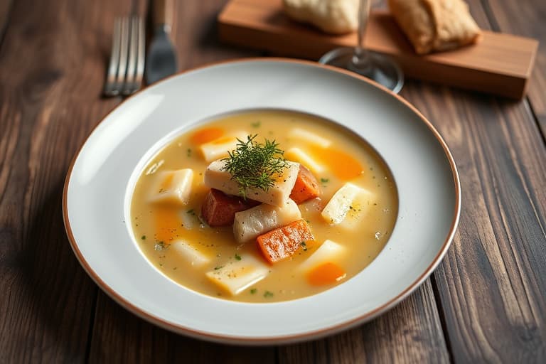 Vintergresskarsuppe med Gruyère-krutonger
