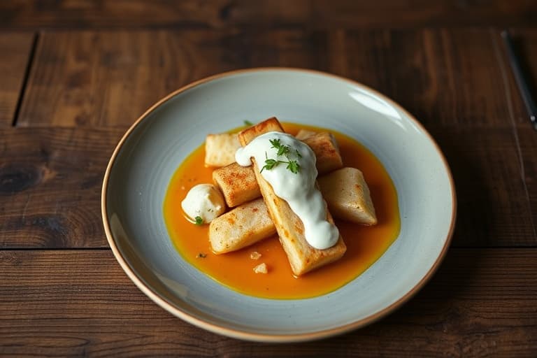 Honningkokte pærer med crème fraîche